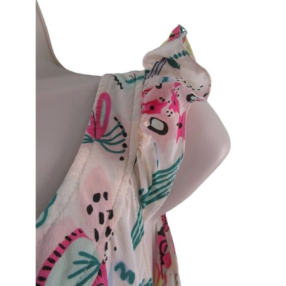 Moschino Cheap And Chic Silk Floral Butterfly Garden Dress US Size 10 Imperfect - Picture 12 of 16